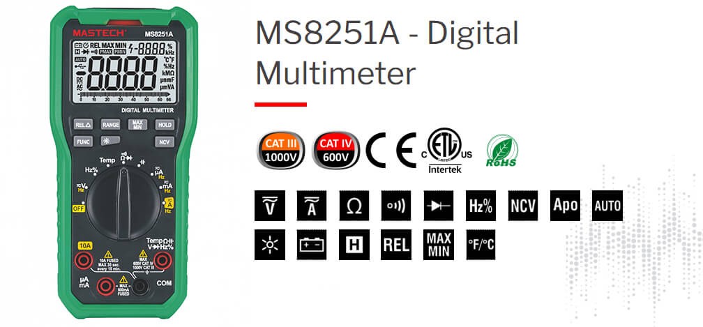 خرید با ارزان ترین قیمت اهم متر دیجیتال مستک MASTECH MS 8251A